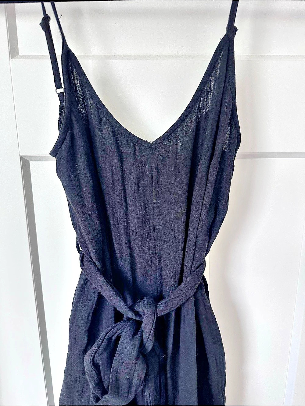 HYFVE Black Tie-Waist Jumpsuit- linen